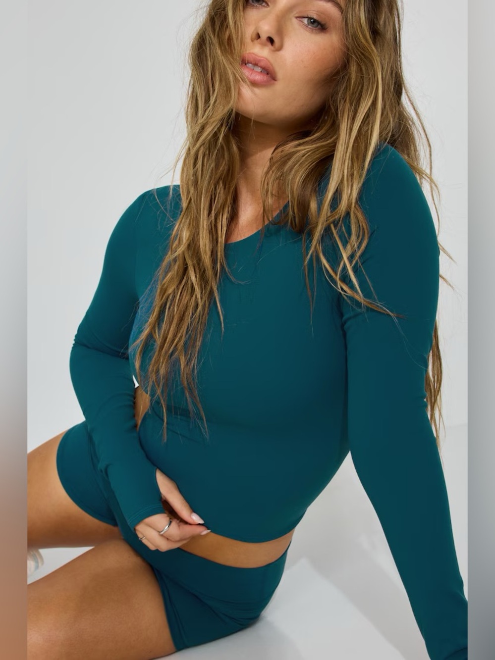 Garage Active Teal Long Sleeve Top
